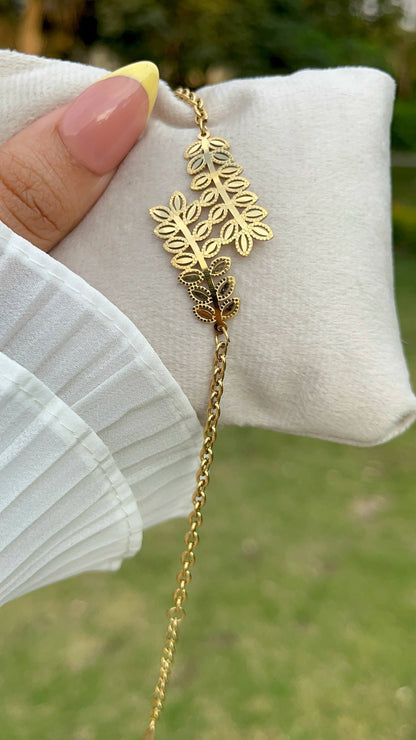 إسوارة غصن الزيتون ستانلس ستيل بيور ذهبي