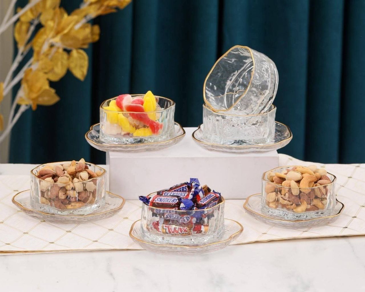 طقم خشاف مضلع إطار جولد