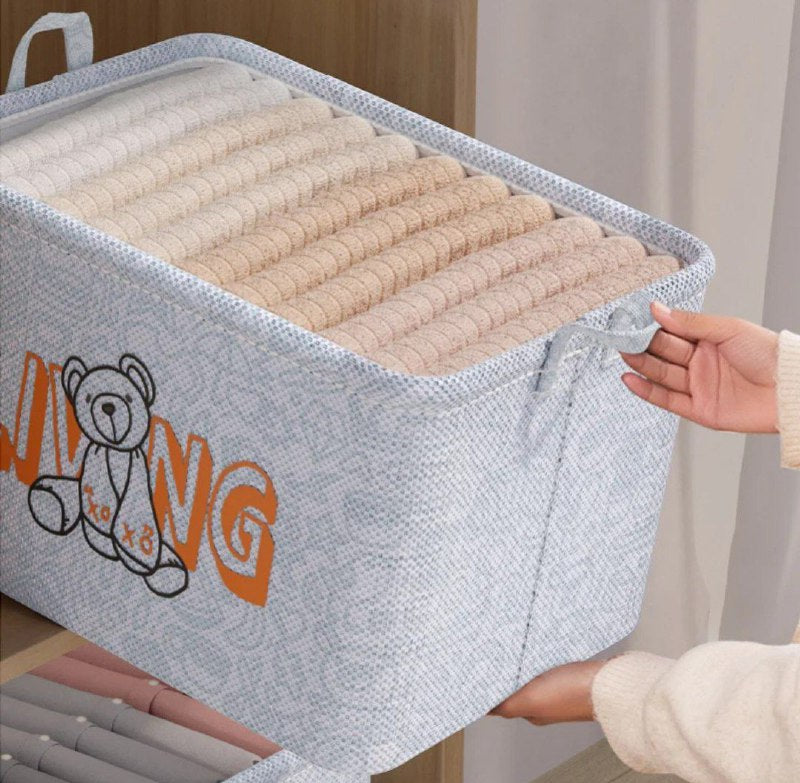 بوكس تخزين كتان ثقيل – قابل للغسيل والطي مقاس صغير