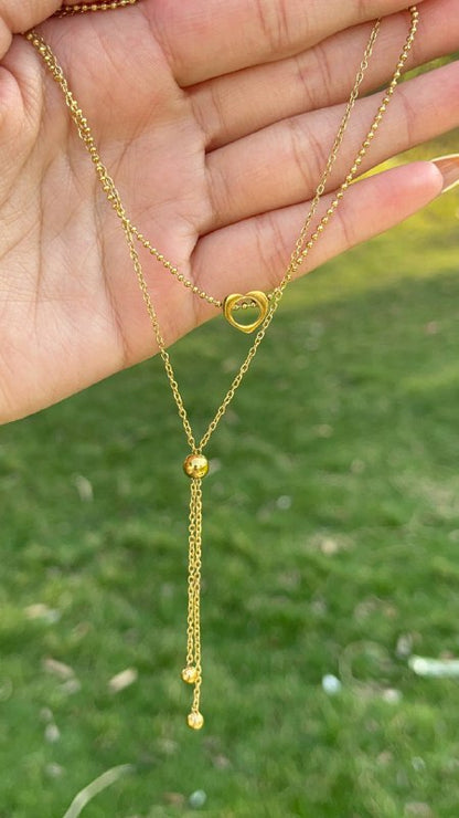 سلسلة ستانلس ستيل دورين بتصميم قلب أنيق