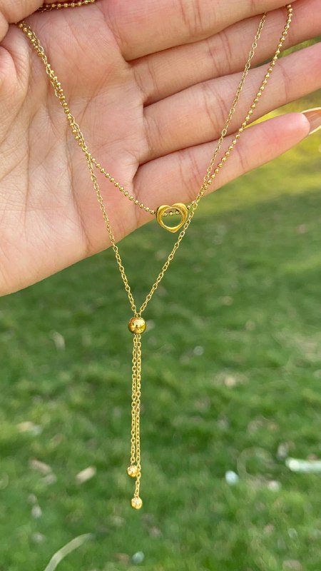 سلسلة ستانلس ستيل دورين بتصميم قلب أنيق