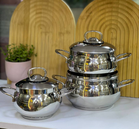 طقم حلل استانلس تركي بومبيه 3 قطع