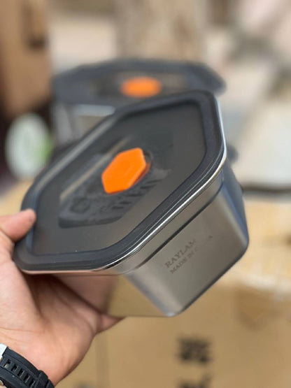 طقم تلاجة استانلس شكل مضلع بغطاء أكريليك