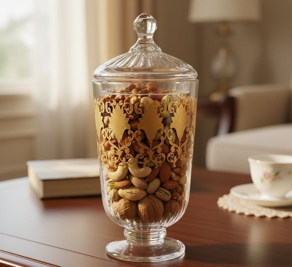 كاندي جار زجاج جولد