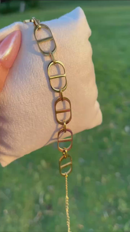 إسوارة لينك بحرف D من الستانلس ستيل