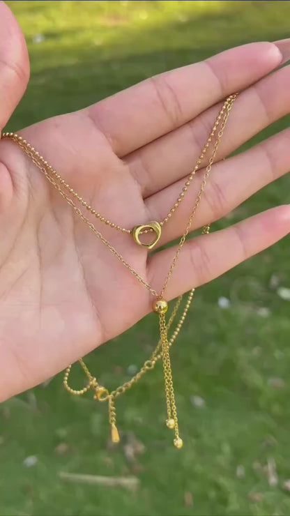 سلسلة ستانلس ستيل دورين بتصميم قلب أنيق