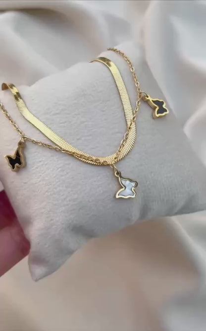 إسورة فراشة استانلس ذهب بتصميم دورين