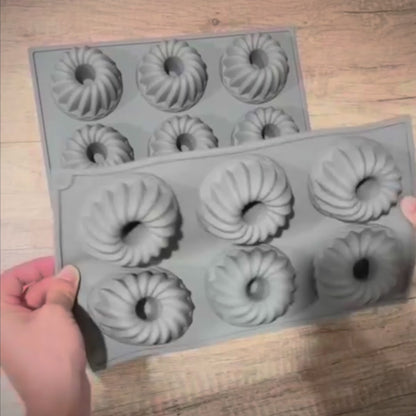 قالب كب كيك مفرّغ سيليكون حراري – 6 عيون