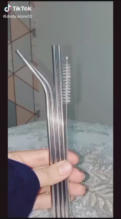 شاليمو ستانلس ستيل (4 قطع) مع فرشاة تنظيف