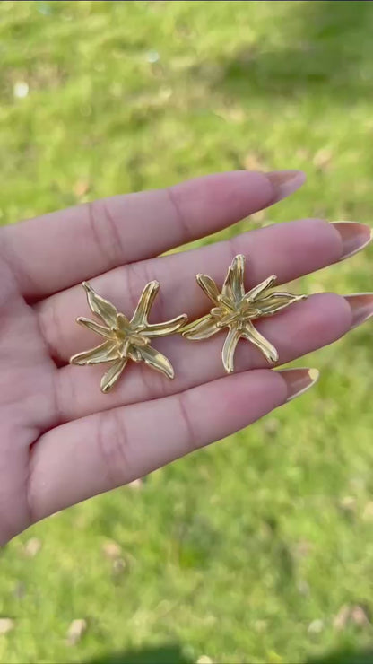 حلق ورده ستالس بيور ذهبي فاخر