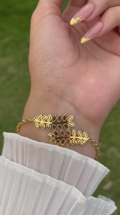 إسوارة غصن الزيتون ستانلس ستيل بيور ذهبي